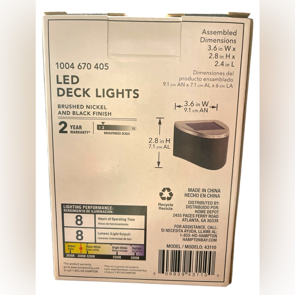 2 PACK HAMPTON BAY LED SOLAR DECK LIGHTS - Picture 5 of 5